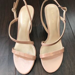 Enzo nude patent heels
